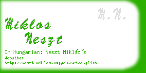 miklos neszt business card